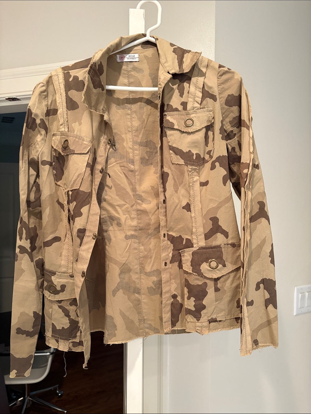XCVI Tan & Brown Camo Utility Jacket